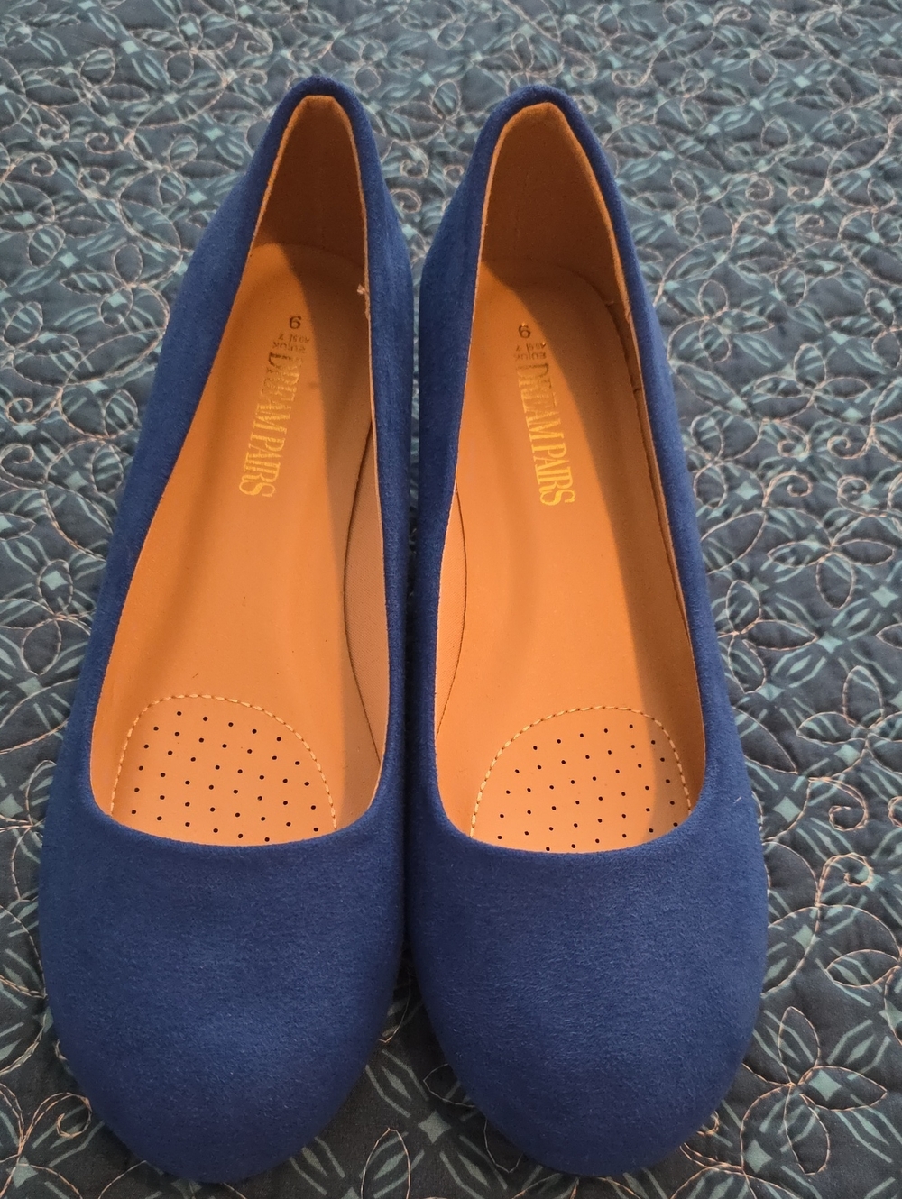 Dream Pairs Blue Suede Wedge Pump Shoes